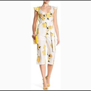 NWOT Few Moda Lemon White Yellow Jumpsuit